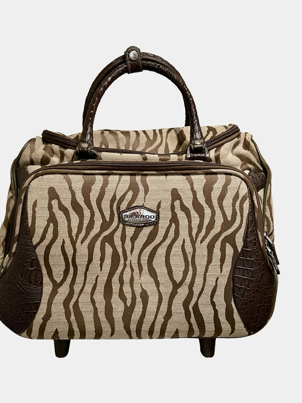 Ricardo of Beverly Hills, Rolling Bag Carry On Luggage with wheels- Zebra print